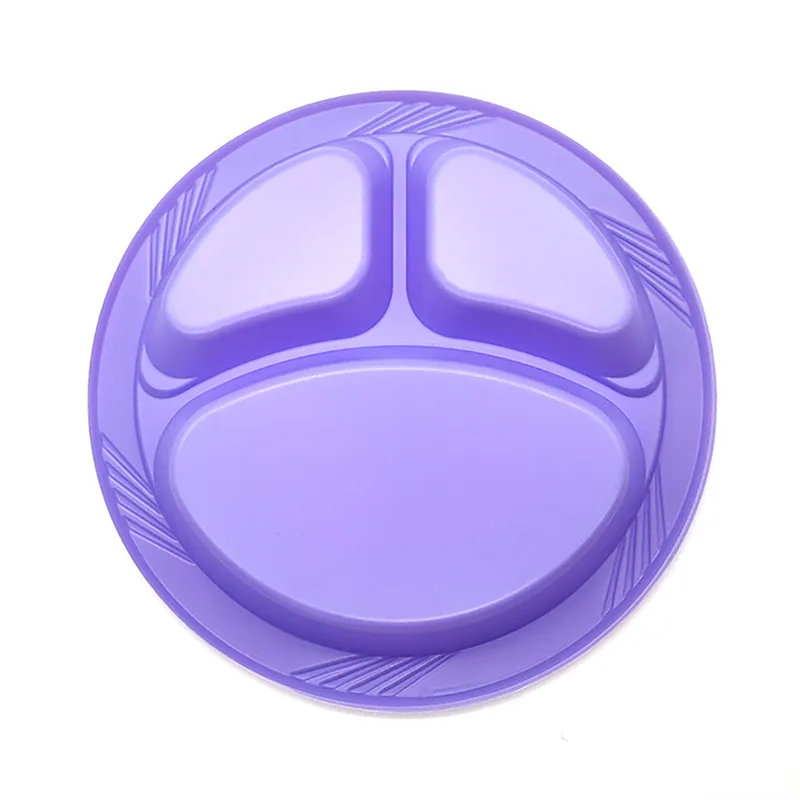 10 tuuman 3-osastoinen kertakäyttöinen pyöreä muovilevy