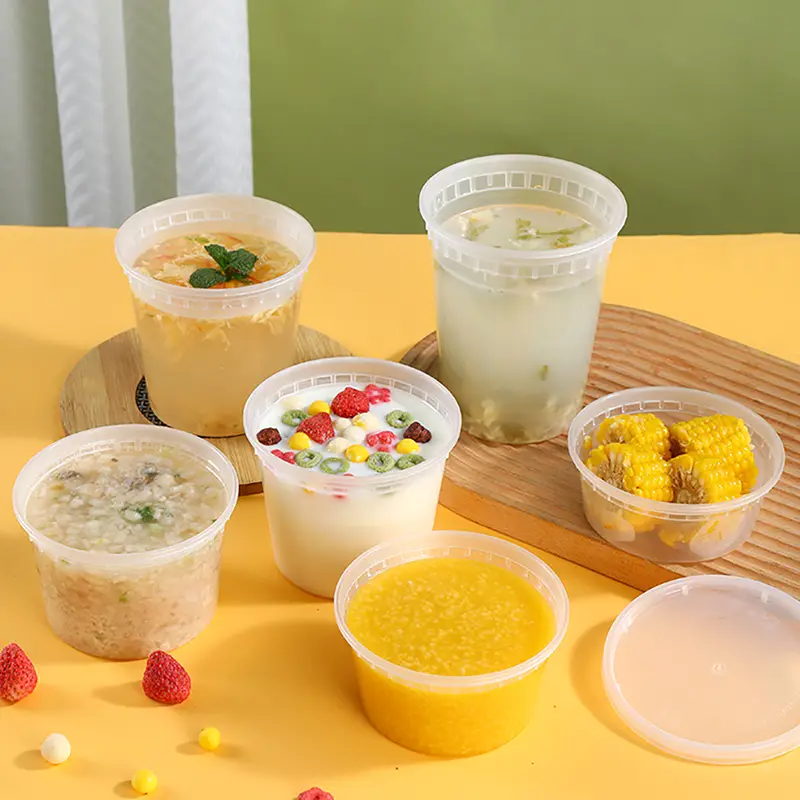 12 unssin kirkas pyöreä Deli muovinen ruokasäiliö