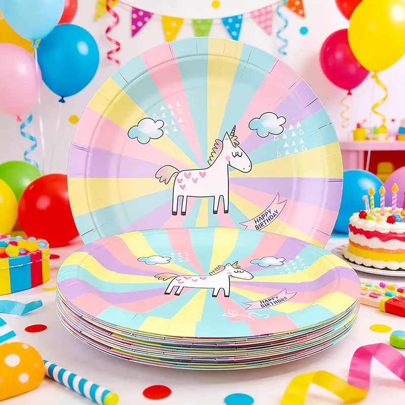 7 tuuman kertakäyttöinen pyöreä paperilautanen