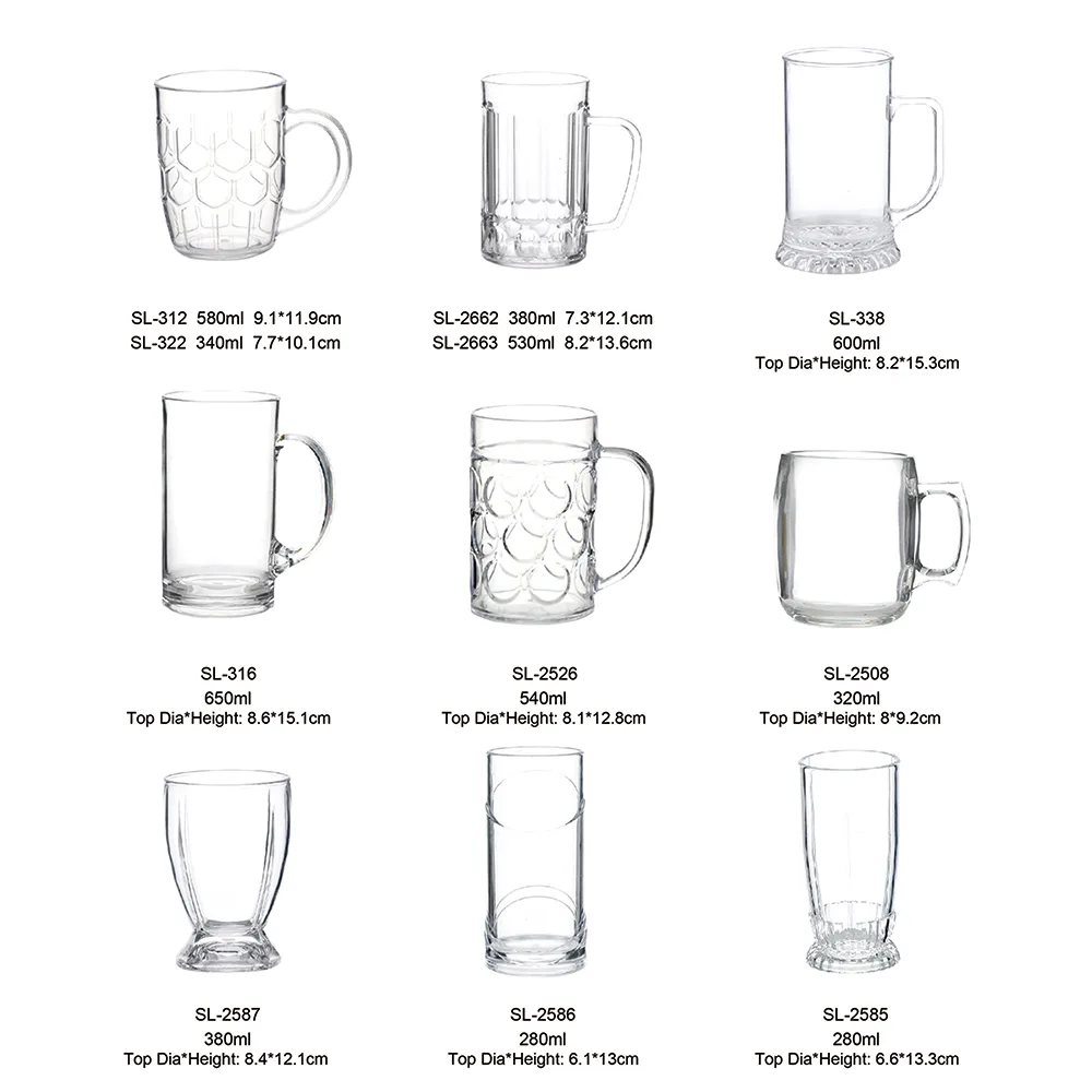 500ml Blue Beer Plastic Glass