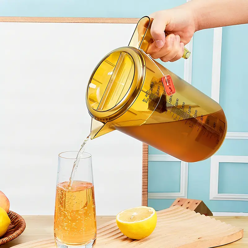 Tawny or Clear Plastic Cold Water Pitcher